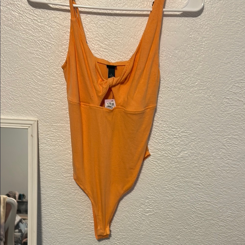 Wild Fable Orange Bodysuit One Piece with High-Cut Legs